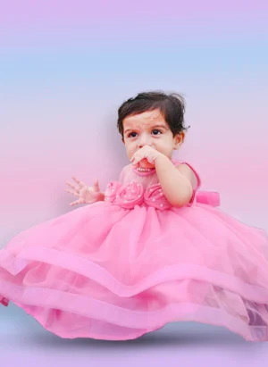 Baby frock with a princess-inspired look