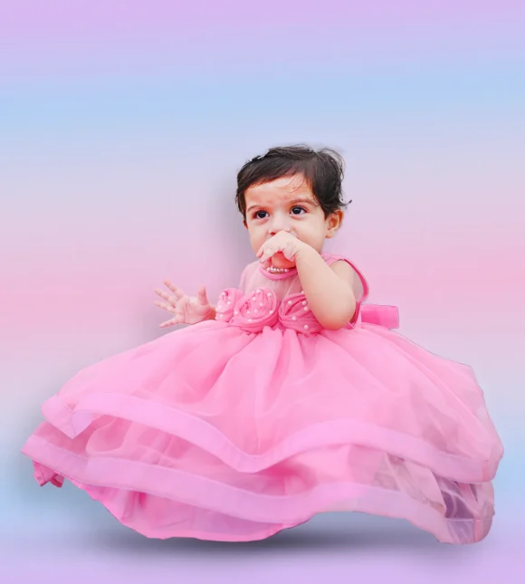 Baby frock with a princess-inspired look